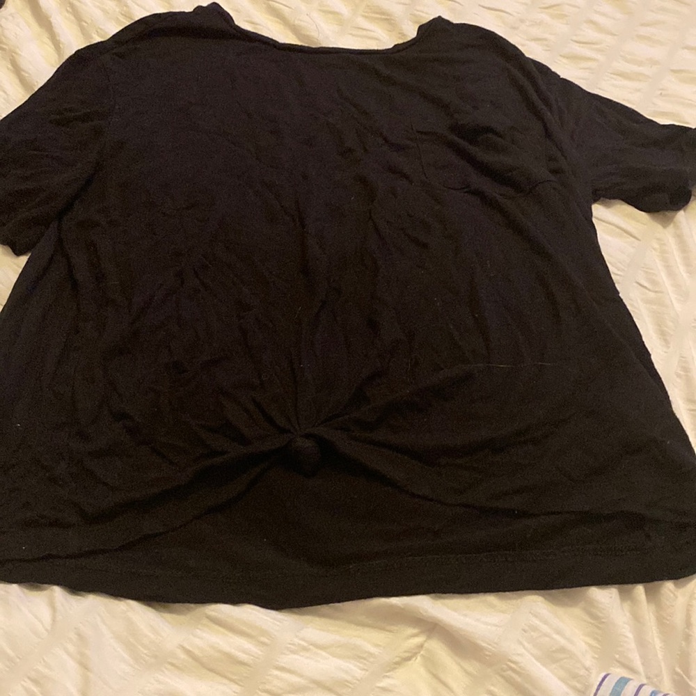 Girls black tee with tie